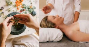 प्राकृतिक चिकित्सा कराती हुई महिला 